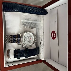 Michele sx diamond chronograph watch great condition extra links